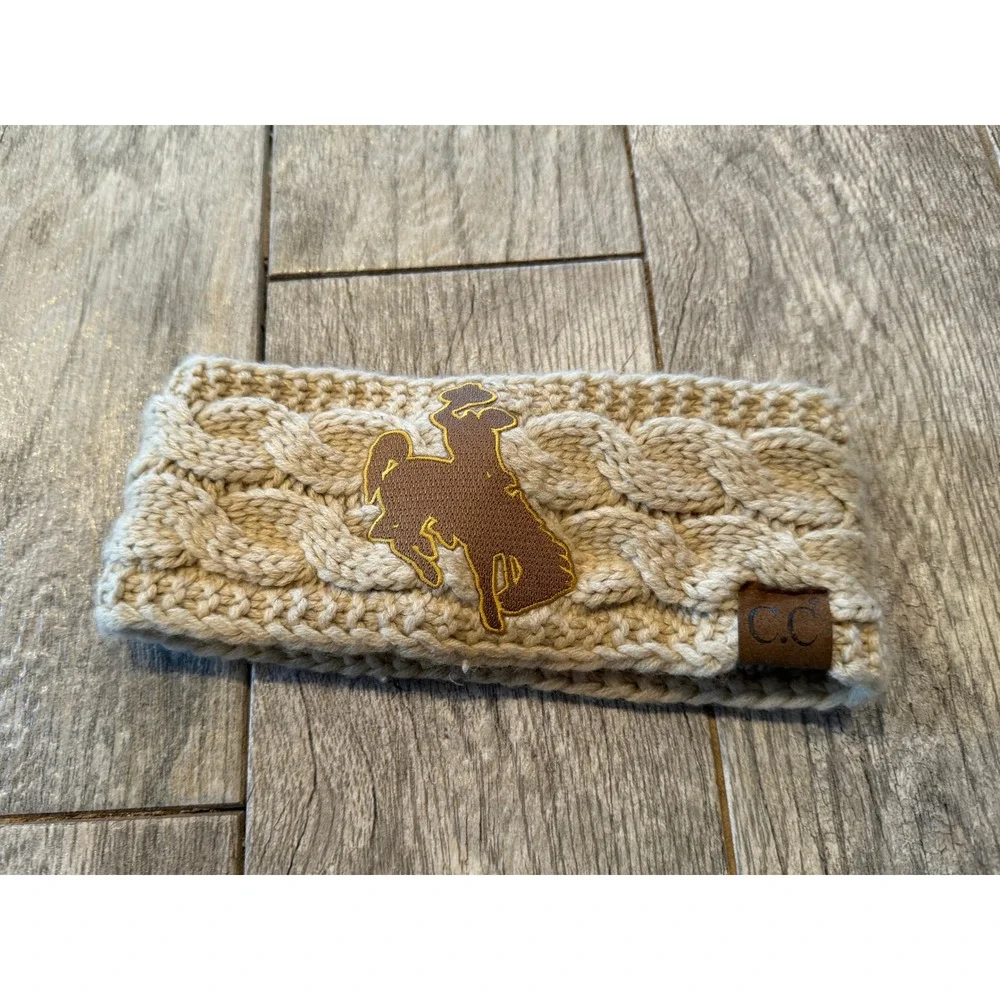 C.C. Headband Head Wrap University of Wyoming Cable Knit Ear Warmer Womens